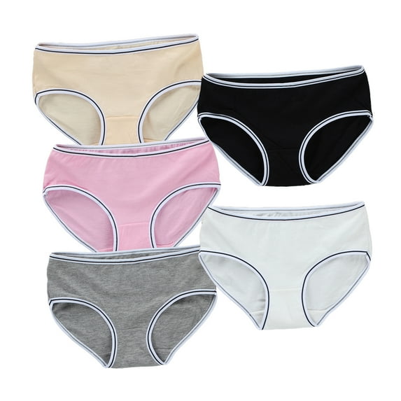 Hipster Underwear Panties 5-Pack Stretch Cotton Underwear for Girls Breathable Bikini Panties Size 8-12 Girls Underwear