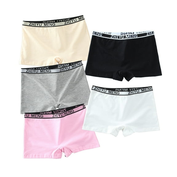 Girl's Cotton Underwear Panties 5-Pack Stretch Cotton Underwear for Girls Breathable Comfort Panties Girls Underwear Size 8-12