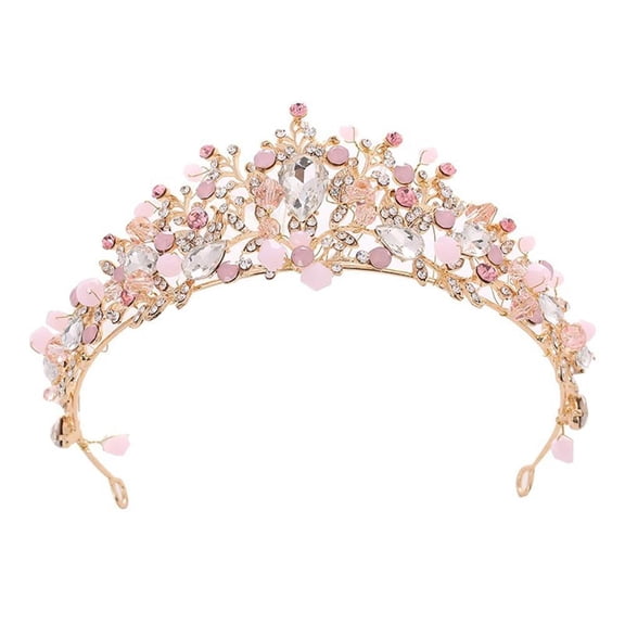 Girl's Crystal Tiara and Princess Crown Headband, Shimmering Rhinestone Hair Accessory for Weddings, Birthdays, and Photography
