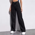 thumbnail image 1 of Girl's Cute Baggy Wide Leg Jeans Elastic High Waisted Denim Pants Bottoms With Pockets, 1 of 6