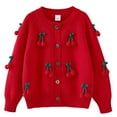 thumbnail image 1 of Girl's Cute Cardigan Sweaters Open Front Long Sleeve Knit Sweater Lightweight Coat Tops 3Y, 1 of 3