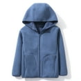 thumbnail image 1 of Girl's Cute Zip Up Fuzzy Fleece Jacket Size 3-17 Casual Long Sleeve Sherpa Hoodie with Pockets Trendy Winter Warm Solid Color St and Color Jackets, 1 of 4