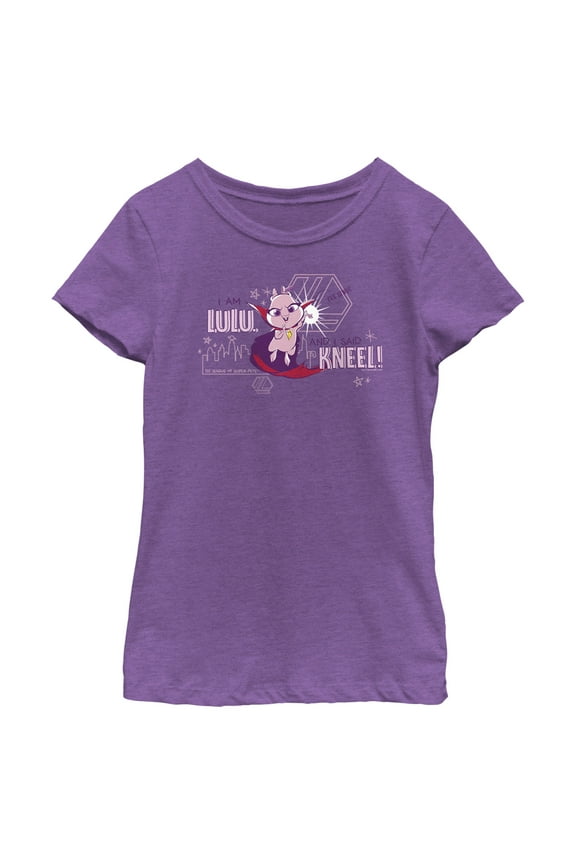 Girl's DC League of Super-Pets I am Lulu and I Said Kneel Cartoon Graphic Tee Purple Berry Medium