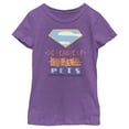 thumbnail image 1 of Girl's DC League of Super-Pets Superman Dot Logo Cutouts  Graphic Tee Purple Berry Small, 1 of 4
