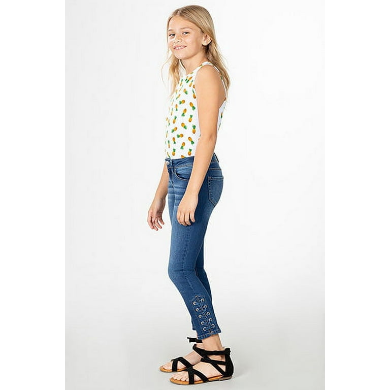 Girl's Denim Ankle Jean with Side Slit 