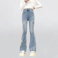 thumbnail image 1 of Girl's Denim Pants New Children's Casual Jeans with Comfortable Elastic Waistband and Loose Casual Pants for Adults Style B-54 Blue 7 Years, 1 of 9