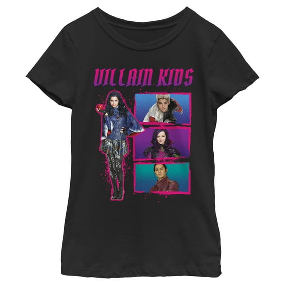 Girl's Descendants Villain Kids  Graphic Tee Black Medium