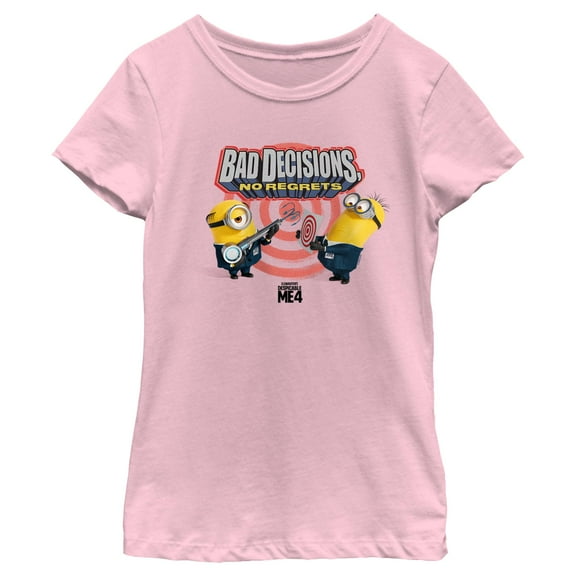 Girl's Despicable Me 4 Bad Decisions No Regrets  Graphic T-Shirt