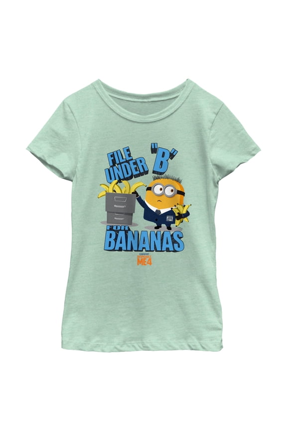 Girl's Despicable Me 4 Jorge File Under "B" for Bananas Graphic T-Shirt