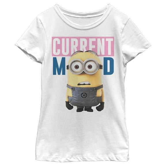Girl's Despicable Me Current Mood Minion  Graphic Tee White Small