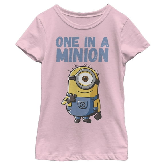 Girl's Despicable Me Cute One in a Minion Graphic Tee Light Pink Large