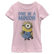 Girl's Despicable Me Cute One in a Minion  Graphic Tee Light Pink X Large