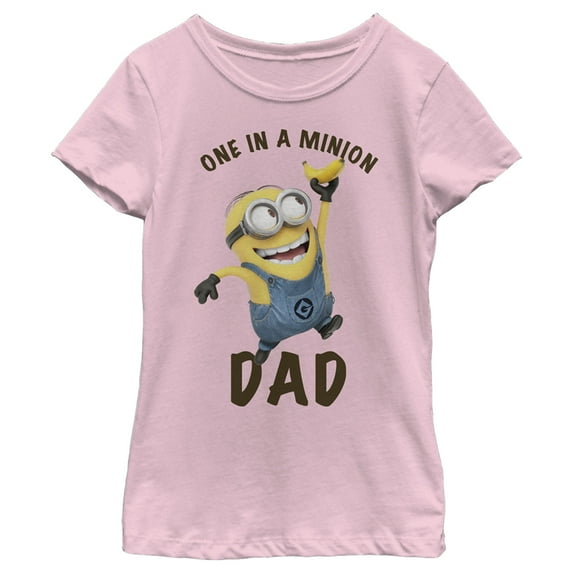 Girl's Despicable Me Dave One in a Minion Dad Graphic Tee Light Pink Large