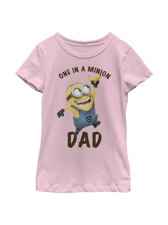 Girl's Despicable Me Dave One in a Minion Dad Graphic Tee Light Pink X Large