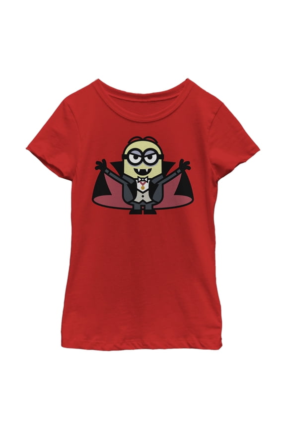 Girl's Despicable Me Minions Dracula Graphic Tee Red Medium