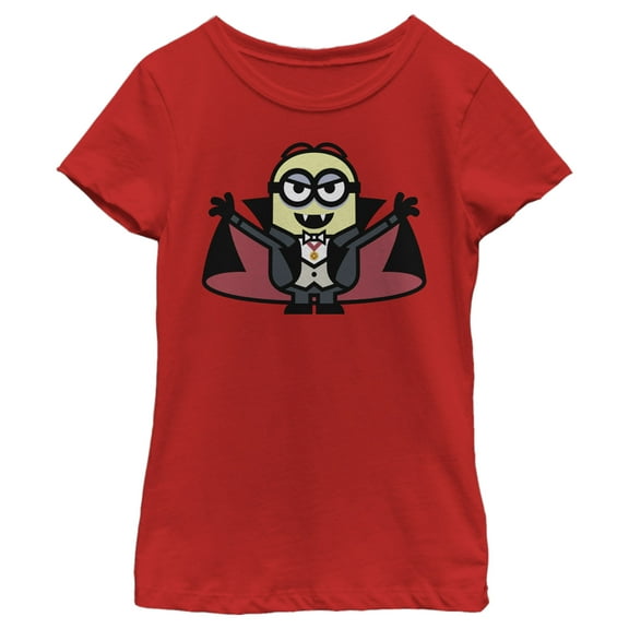 Girl's Despicable Me Minions Dracula  Graphic Tee Red Small