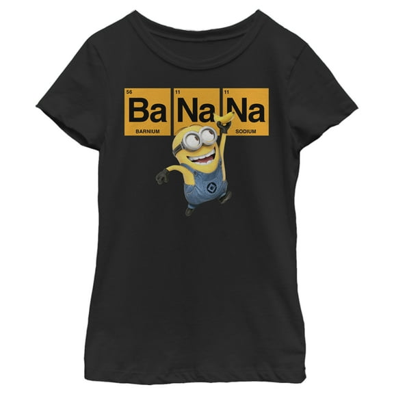 Girl's Despicable Me Minions Elements Graphic Tee Black Small