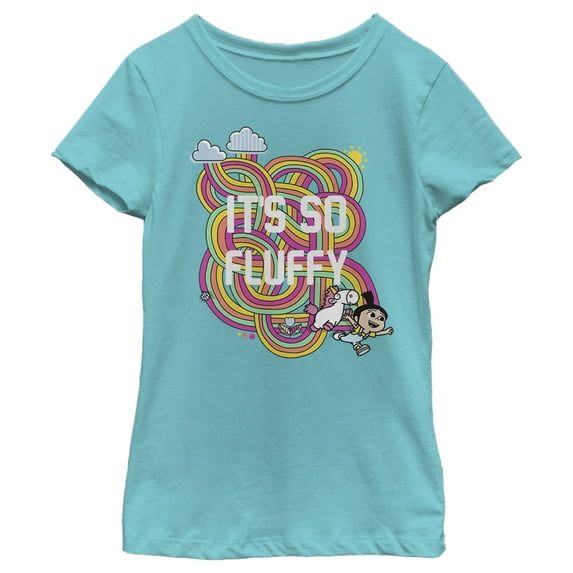 Girl's Despicable Me Minions Its So Fluffy Rainbow Unicorn Graphic Tee Tahiti Blue X Small