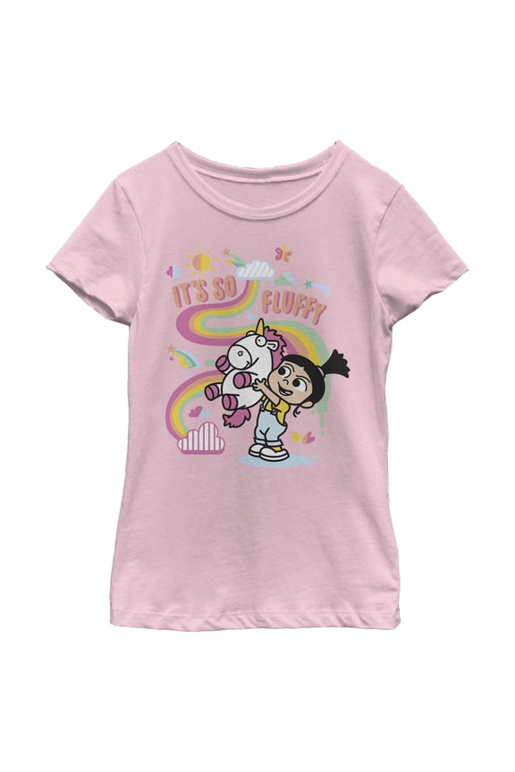 Girl's Despicable Me Minions Its So Fluffy Unicorn Graphic Tee Light Pink Large