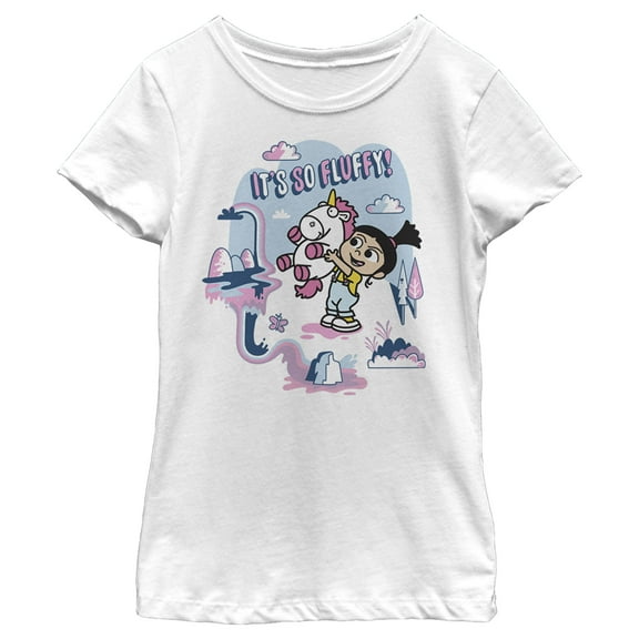 Girl's Despicable Me Minions So Fluffy Unicorn Rainbow  Graphic Tee White Small