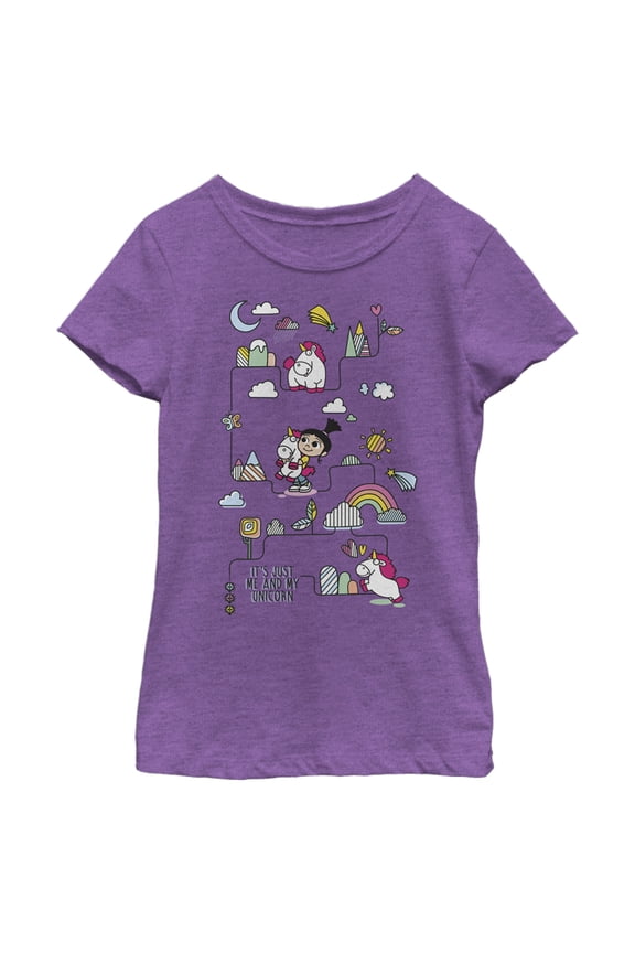Girl's Despicable Me Minions Unicorn Collage Graphic Tee Purple Berry Medium