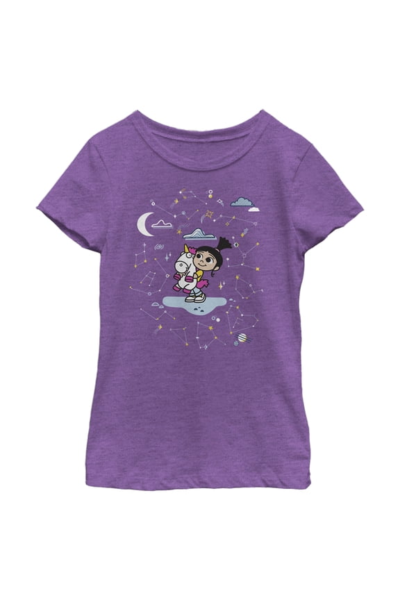 Girl's Despicable Me Minions Unicorn Fantasy  Graphic Tee Purple Berry Large