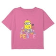 thumbnail image 1 of Girl's Despicable Me Spring Peace Graphic Cropped T-Shirt, 1 of 3