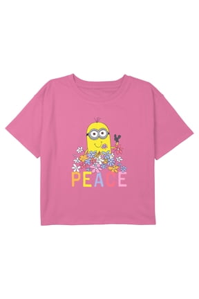 Girl's Despicable Me Spring Peace Graphic Cropped T-Shirt