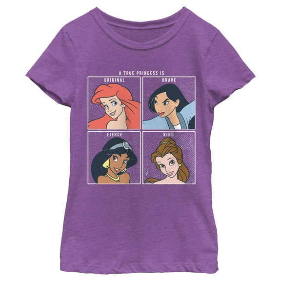 Girl's Disney A True Princess Is Original  Graphic Tee Purple Berry X Large