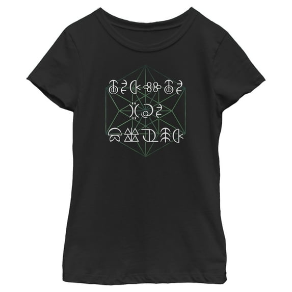 Girl's Disney Artemis Fowl Gnommish Secret Language Graphic Tee Black Medium