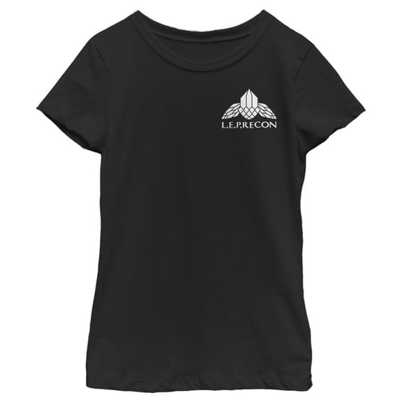 Girl's Disney Artemis Fowl L.E.P.RECON Badge Logo  Graphic Tee Black Small