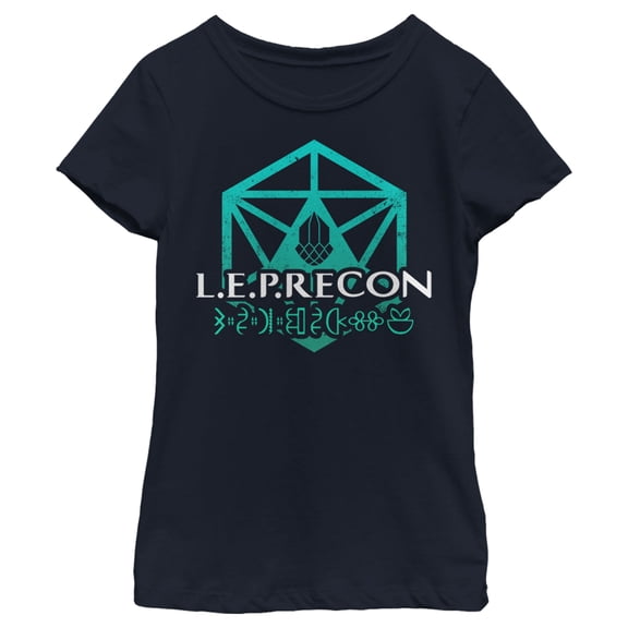 Girl's Disney Artemis Fowl L.E.P.RECON Logo  Graphic Tee Navy Blue Medium