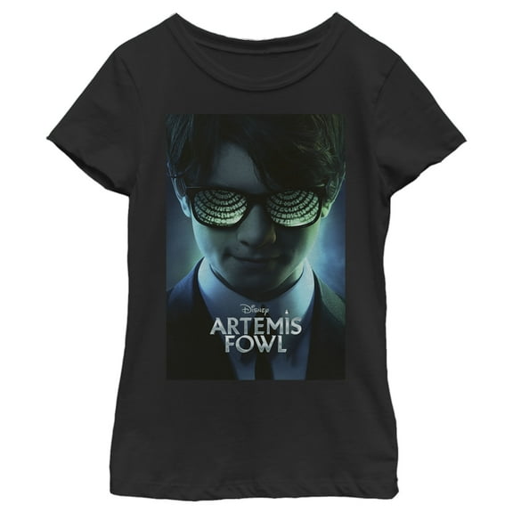 Girl's Disney Artemis Fowl Sunglasses Portrait Graphic Tee Black X Small