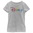 thumbnail image 1 of Girl's Disney Classic Multicolored Logo Graphic Tee Athletic Heather Small, 1 of 5