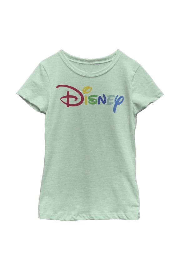 Girl's Disney Classic Multicolored Logo Graphic Tee Mint X Small