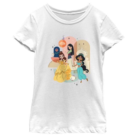 Girl's Disney Cute Trio Pose Graphic Tee White X Small