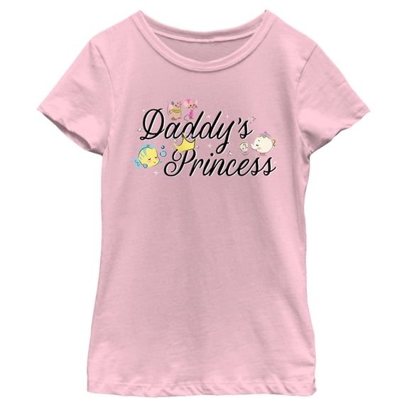 Girl's Disney Daddy's Princess Graphic Tee Light Pink Medium
