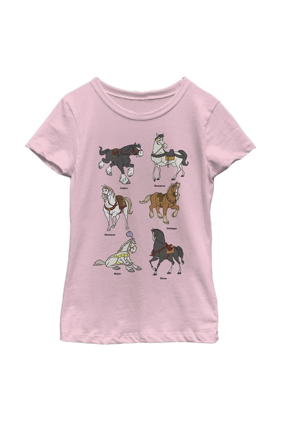 Girl's Disney Favorite Horse Characters Graphic Tee Light Pink X Small