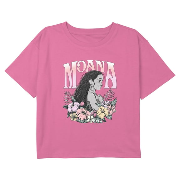 Girl's Disney Flowery Wreath Graphic Cropped T-Shirt