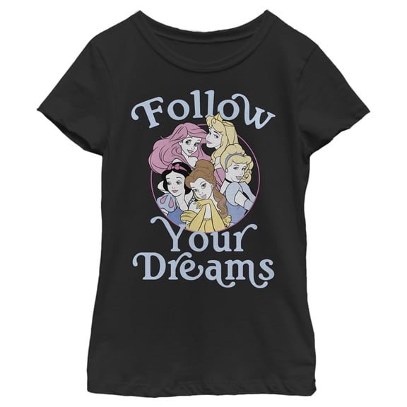 Girl's Disney Follow Your Dreams Graphic Tee Black Large