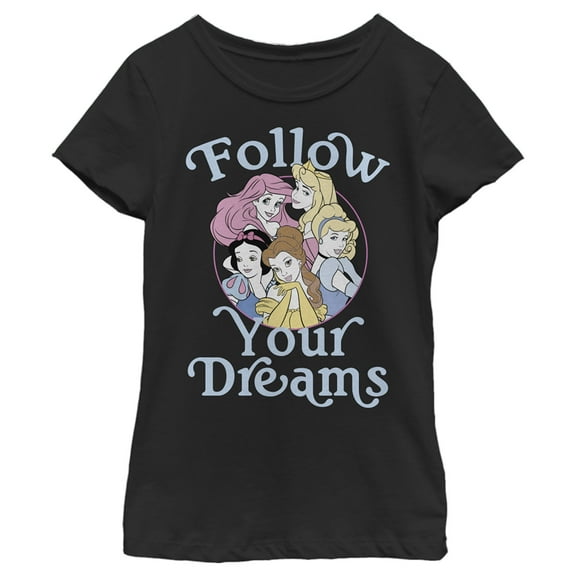 Girl's Disney Follow Your Dreams  Graphic Tee Black X Large