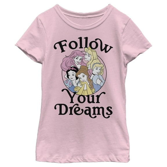 Girl's Disney Follow Your Dreams  Graphic Tee Light Pink X Small