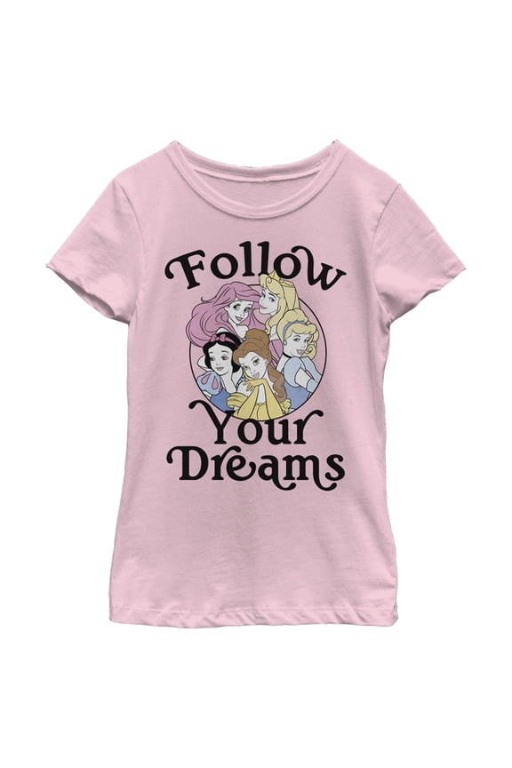 Girl's Disney Follow Your Dreams Graphic Tee Light Pink X Small