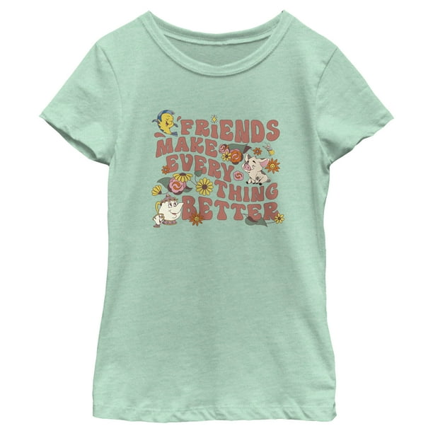 T-shirt Femme Friends - Vert - Graphique - 100% Coton - Col Rond - Manches Mi-longues