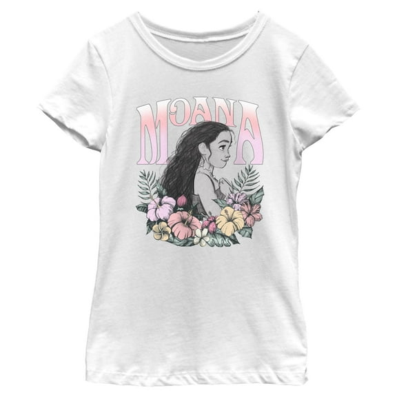 Girl's Disney Hibiscus Flower  Graphic T-Shirt