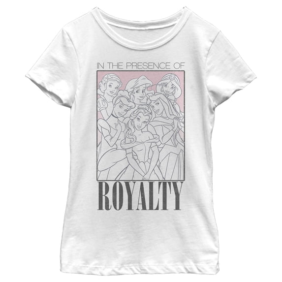 Girl's Disney In the Presence of Royalty Graphic Tee White Medium