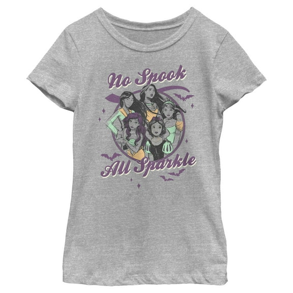 Girl's Disney No Spook All Sparkle  Graphic Tee Athletic Heather X Small
