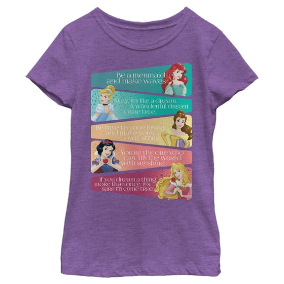 Girl's Disney Princess Advice  Graphic Tee Purple Berry X Small