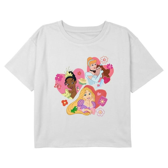 Girl's Disney Princesses Best Buddies Graphic Cropped T-Shirt