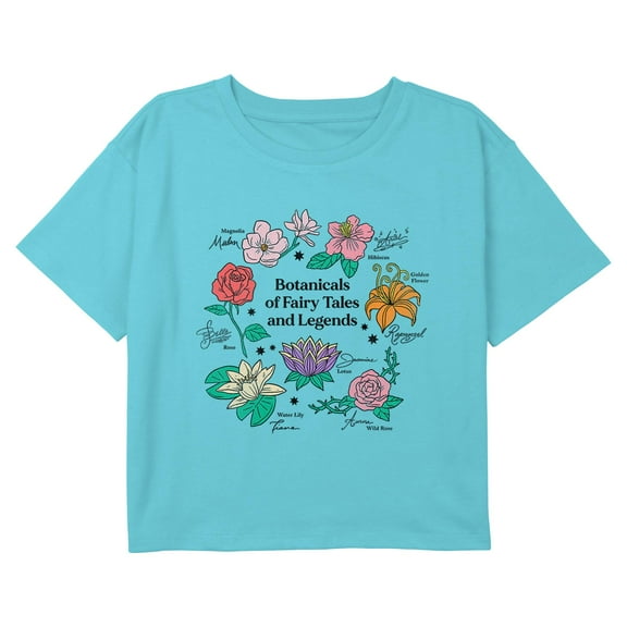 Girl's Disney Princesses Botanicals Legends Graphic Cropped T-Shirt